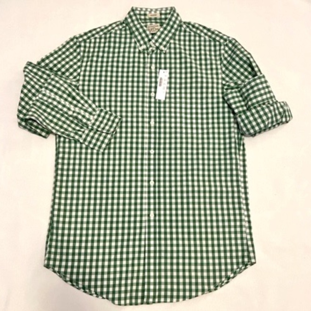 J Crew Vntg Small 'Spring Green' Gingham L/S Shirt NWT!​​​​​​​​​​​​​​​​